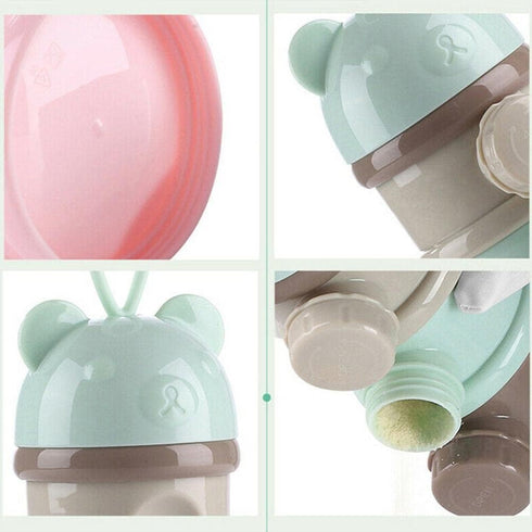 Enfudid 4 Portable Milk Powder Dispensers Pot, Layer Formula Milk Storage Container Portable Food Storage Containers