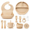 Generic Baby Feeding Set, Silicone Suction Bowl, Spoon, Cup and Bib, BPA-Free Baby