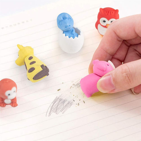 3 otters 50PCS Animal Pencil Erasers, Cute Desk Pets for Kids Classroom, Party Favors for Back to School