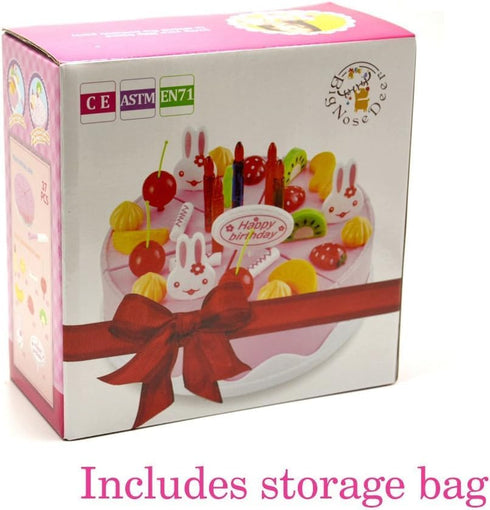 Set 37pcs(New Package) BigNoseDeer Play Birthday Cake Children's Day Gift Play Food Toy DIY Cutting Pretend Play