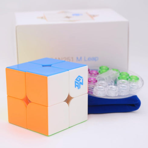 Bukefuno GAN 251 M Leap UV 2x2 Magnetic Cube, Gans Mini Speed Puzzle, Stickerless Magnets