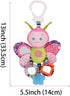 D-KINGCHY Baby Car Seat Stroller Plush Hanging Rattle Toys, Newborn Crib Bed Toy with Teether (Butterfly)