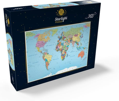 Countries, 300 MyPuzzle Color World Map - Borders, Roads and Cities - Premium Piece Jigsaw Puzzle for Adults