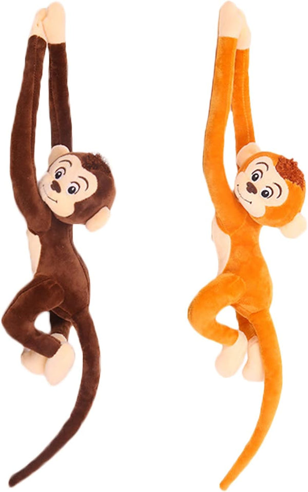 2PCS Hanging Monkey Stuffed Animals Plush - Cute Monkey Toy for Kids and Adults, 27.6"