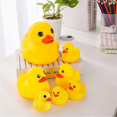 Yellow Rubber Ducks, 7pcs Large Bath Toys for Baby Shower Infants Kids Toddler Party Decoration