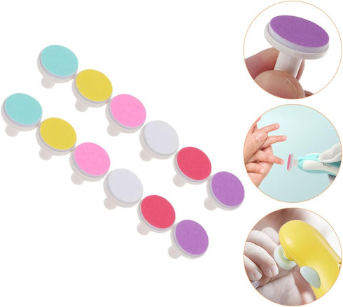 Trimmer 12-Piece Set Electric Baby Nail Pads for Newborns Colorful Nail Grinding Files High-Quality Replacement Heads