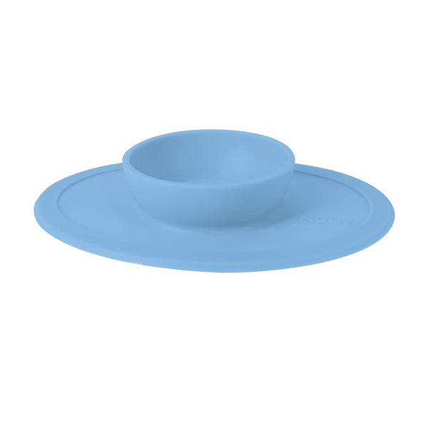 Nuby Sure Grip Silicone Feeding Bowl, Toddler Suction Plate for 6+ Months, Blue
