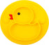 Linowos Silicone Divided Toddler Plates - Portable Non-Slip Suction Plates for Children, BPA Free (Duck-Yellow)