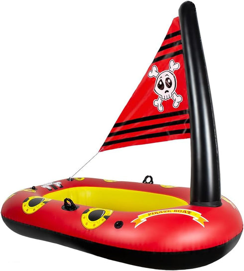 Poolmaster Inflatable Pirate Boat Pool Float for Kids, Baby Rider Boat with