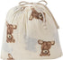 52 28 inches, Ali+Oli Teddy Bear Print Muslin Fitted Crib Sheet, Soft Breathable Cotton, x Cream and Brown