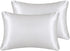 Silky Satin Toddler Pillowcases Set of 2, Ivory, 13"x 18", Super Soft Travel Pillow Covers with Envelope Closure