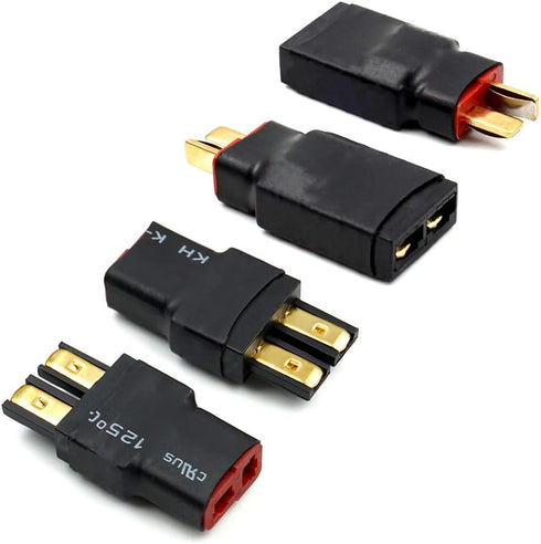 4 PCS Male and Female Deans T Plug to Connector Adapter for RC Battery Charger Compatible with TRX Wireless Converter