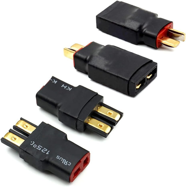 4 PCS Male and Female Deans T Plug to Connector Adapter for RC Battery Charger Compatible with TRX Wireless Converter