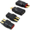 4 PCS Male and Female Deans T Plug to Connector Adapter for RC Battery Charger Compatible with TRX Wireless Converter