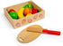 7 1 1 18 Bigjigs Toys Cutting Fruits Crate - Piece Fruit with Velcro Fastenings, Wooden Knife, Chopping Board