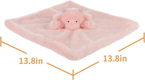 Apricot Lamb Pink Dragon Soft Loveys for Babies, Security Blanket for Baby Boy and Girl, 13.8 Inches for Infants