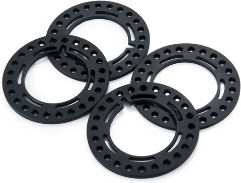 RCLIONS 4pcs Aluminum 1.9inch RC Beadlock Wheel Rim Replacement Ring for 1/10 RC Crawler Car Wheels/Rims, Black