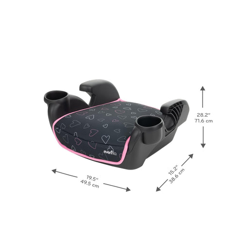 Evenflo GoTime No Back Booster Car Seat in Amore Pink - Safe & Stylish