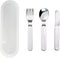 VANRA 3-Piece Children Utensils Set, Knife Spoon Fork, 18/10 Stainless Steel Flatware with Case for Lunch Box