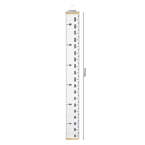 PandaEar Baby Height Growth Chart Ruler, Removable Wall Decor Measurement for Kids Boys Girls (79" x 7.9", White)