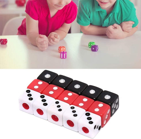 100Pcs 8mm Acrylic Dice - White Black Gaming Dice, Standard Six Sided Decider Board Game Dice Set