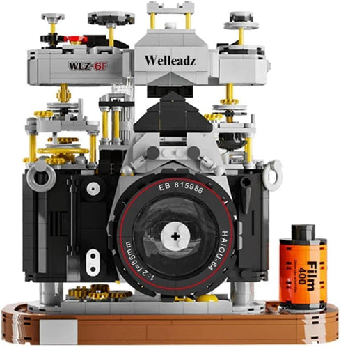 Building Blocks Camera Set, 1027 Pcs WLZ-6F Retro Model, Collectible Old Style Retro Camera Construction Brick Set