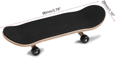 Combort Finger Skateboards Set, 1Pc Maple Wooden + Alloy Fingerboard with Box, Kids Gifts (Black)