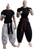 1/12 Scale Male Clothes, Men's Tight Short Sleeves Pant Warrior Combat Suit for 6inch Action Figure