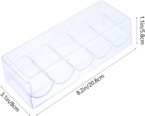 5 Grid Clear Plastic Compartment Storage Container, Organizer Box for Washi Tapes, Craft, Beads, Jewelry & Small Parts