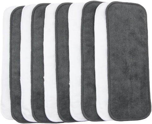 (10pcs-White&Grey Microfiber Inserts for Cloth Diapers Inserts)