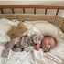 2 Set, Ely's & Co. Cotton Knit Jersey Swaddle Blanket and Beanie Baby Hats Gift Large Receiving Blanket (Ivory)