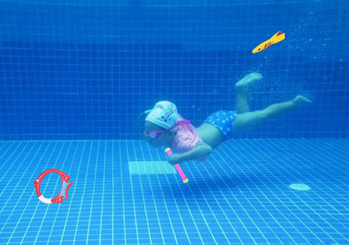 ZHFUYS Diving Pool Toy, Underwater Swimming Throwing Diving Torpedo Shark, 4 Pack