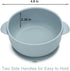 PandaEar Silicone Baby Feeding Set, 2 Divided Suction Plates + 2 Bowls + 2 Tiny Cups with Spoons (Blue White)