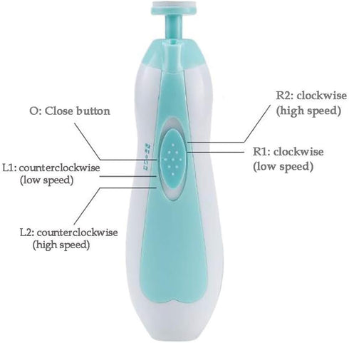 EGG Trimmer Baby Nail File Clippers Electric Nail File with LED Light Professional Safety Fingernails Care for Adults