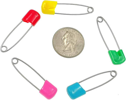 Kinteshun Baby Safety Pins, Kid Secure Clips Diaper Bib Nappy Pin with Safe Lock, 50pcs, 1.6 inches, 7 Assorted Colors