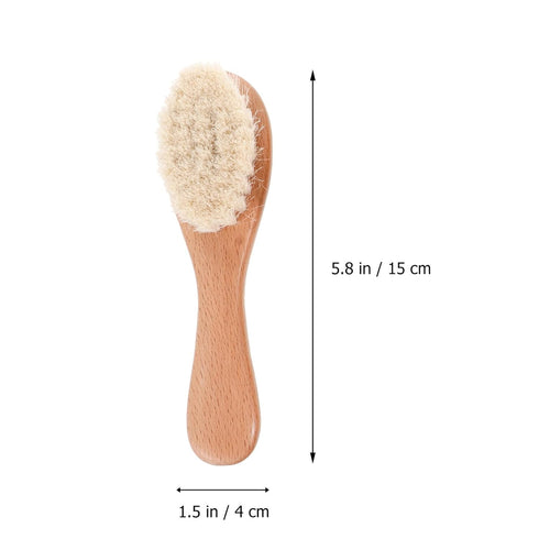 Set 2 2 ERINGOGO Beech Wood Comb and Woolen Brush for Newborns Scalp Care Grooming Kit with Combs and Brushes Sensitive