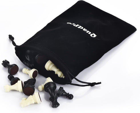 Chess Pieces Only, Magnetic Plastic Chessman Set for Replacement of Missing Pieces, Includes Storage Bag