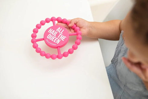 Bella Tunno Happy Teether for Girls– Soft & Easy Grip Baby Girl Teether Toy, Silicone Teether Ring to Help Soothe Gums, Non-Toxic and BPA Free, All Hail The Queen