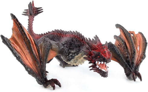 8" Dragon Toy Figure, Realistic Plastic Ancient Mythological Fire Creature Model for Kids and Adults