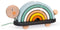 Janod Sweet Cocoon Wooden Rainbow Turtle - 7 Piece Stacking & Pull Toy with 6 Pastel Arches for Ages 18 Months+