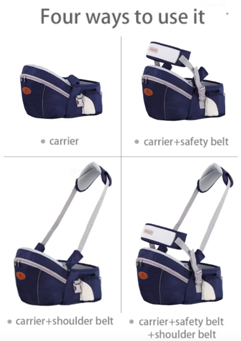 HHOCN Baby Hip Seat Carrier Baby Waist Stool for Child Infant Toddler with Adjustable Strap Buckle Pocket Soft Inner