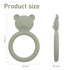 Silicone Baby Teether: Easy to Hold Teething Toy Ring for Babies, BPA Free (Sand + Light Grey)