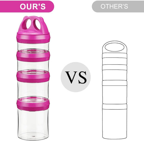 BeneLabel Stackable Food Storage Containers - Travel Container for Formula, Snacks, BPA Free (Red, 31oz)