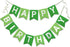 Green Happy Birthday Banner, Greenery Theme Party Bunting Supplies for Birthday Garland Nursery Hanging Decoration 13pcs