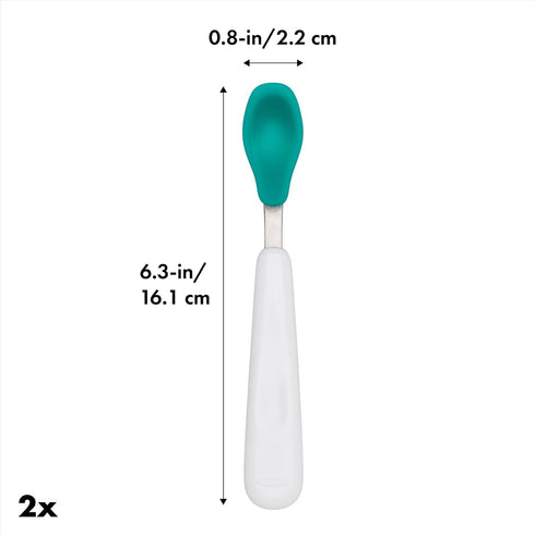 OXO Tot Feeding Spoon Set with Soft Silicone - Teal