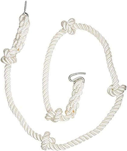 Swing Set Stuff 3/4" Knotted Climbing Rope, White with SSS Logo Sticker