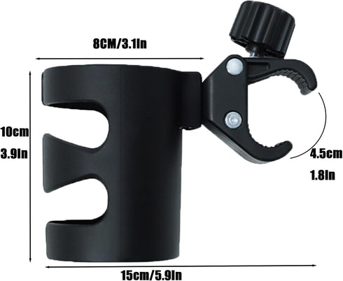 PandaEar Stroller Cup Holder, Universal Cup Holder, Bike Cup Holder Durable, Easy to Install for Stroller, Bike