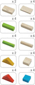 PlanToys Wooden Building Blocks, 40 Unit Blocks Natural and Color, Sustainably Made from Rubberwood