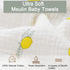 6Pack 10"X10" Baby Msulin Washcloths Newborn Face Towel - Baby Muslin Burp Cloths Soft Absorbent Natural Cotton Wash