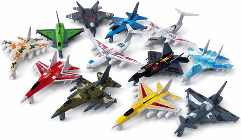 Generic Plane Toys Airplane Toys 12-Pack Mini Fighter Jets Set for Kids, Small